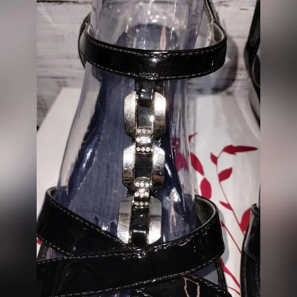 Mootsie Tootsies Laquila K Wedge Black Silver New In Box Office Dressy Wedding - Picture 4 of 6